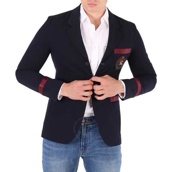 BURBERRY Men's Navy Stepney Wool Blend Blazer Size 48R